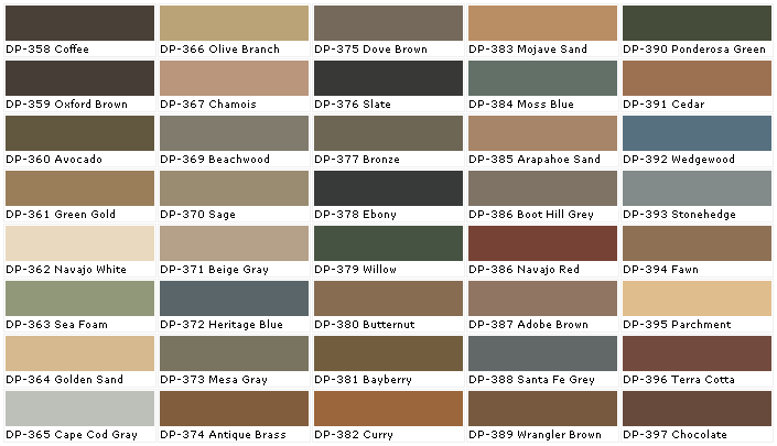 Behr Interior Paint Color Chart