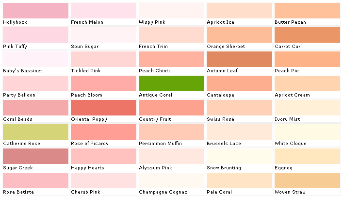 Coral Paint Colour Chart