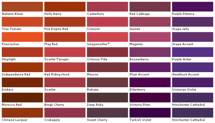 Behr Paint Purple Color Chart